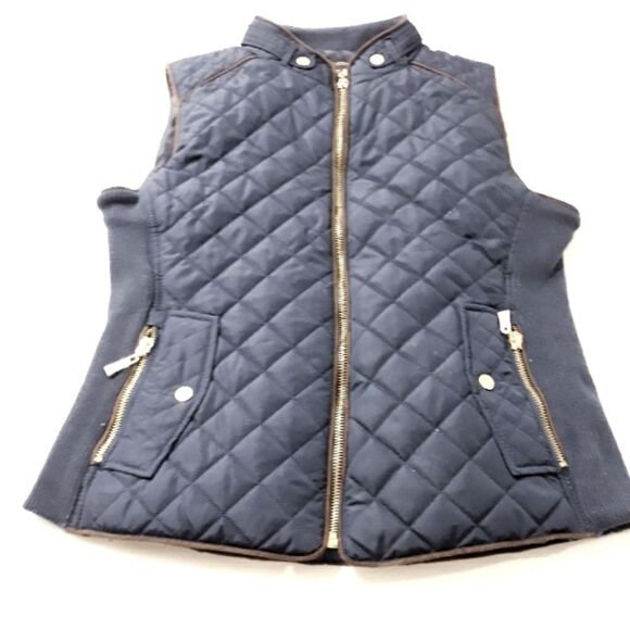 Active USA Jackets & Blazers - Active USA Collection Women's Vest Quilted lined Zipper Up Nevy Blue Medium